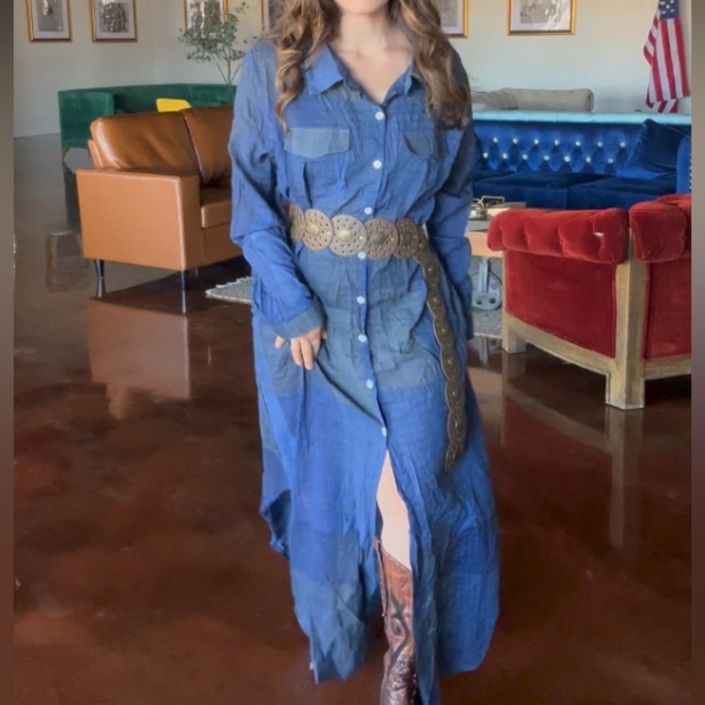 Blue Denim Shirt Dress